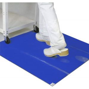 Lot De 10 Tapis Anti-Bact&eacute;rien Pour Chaussures D&eacute;tachables,Tapis D&eacute;contaminant Adh&eacute;sif,Pvc Amovibles,Collant,Tapis Anti-Bact&eacute;rien,Anti-Poussi&egrave;re - Bleu (60 X 90 Cm) - Neuf
