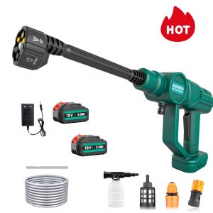 Nettoyeur haute pression sans fil, nettoyeur haute pression portable avec buse 6 en 1 et 2 batteries, nettoyeur &eacute;lectrique pour voiture, jardin, maison - Neuf