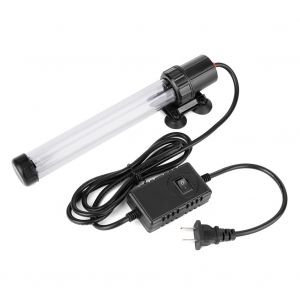 Hjlian Mini Lampe Uv Germicide Submersible A Double Tube Pour Purification De L'eau D'aquarium, Cn 220 V 15 W - Neuf