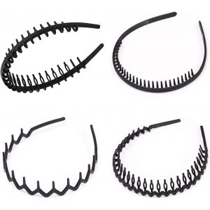 Serre Tete Homme, 4 Pi&egrave;ces Bandeau Cheveux Homme, &Eacute;lasticit&eacute; Bandeaux, Headbands Et Serre-T&ecirc;tes,Accessoires De Bandeaux De Mode De Sport Pour Le Yoga, Le Sport, Plein Air - Neuf