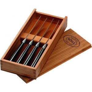 Oayew-Couteaux &Agrave; Steak Set De 4, Avec Lame Aiguis&eacute;e En Acier Sp&eacute;cial &Agrave; Lames Et Manche En Polyoxym&eacute;thyl&egrave;ne, Avec Bo&icirc;te En Bois Pratique Incluse - Neuf