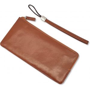 Portefeuille Long Pour Homme, Grande Capacit&eacute;, Porte-Monnaie Portable, En Cuir Pu, Pour Hommes, Multicouche, Avec Poche Zipp&eacute;e, Marron, 10.5 X 1 X 22, Moderne - Neuf
