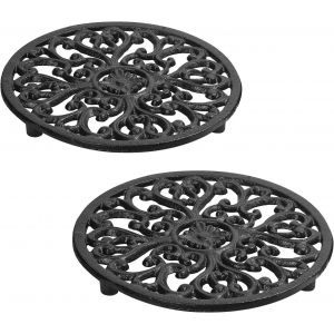 Subzonal-Dessous De Plat Fonte Pour Table Cuisine Casseroles Chaudes, Dessous De Plats M&eacute;tal R&eacute;sistant &Agrave; La Chaleur Avec Pieds En Caoutchouc, 17,1cm, 2pcs - Neuf
