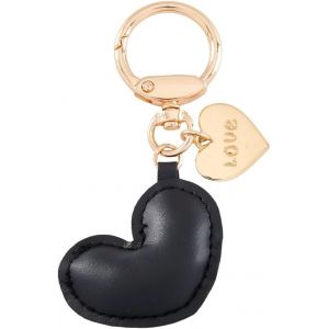 KAL-Porte Clés En Cuir Synthétique En Forme De C?ur Pendentif Mignon En Forme De C?ur Porte Clés En Cuir Avec Clip Doré Pour Sacs À Main Porte Monnaie Cadeau De Saint Valentin (Noir) - Neuf