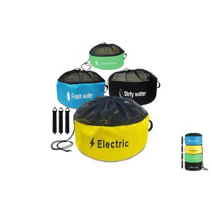 Lot De 4 Sacs De Rangement Pour Tuyaux De Camping-Car Avec Sangle, Imperm&eacute;ables Et R&eacute;sistants, Pour Organiser C&acirc;bles Et Tuyaux. - Neuf