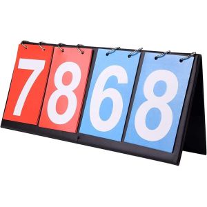Acdsgd-Compteur De Score,4 Sportive Compteur Multifonction Tableau Sports Flip D'affichage Bord Num&eacute;rique Sportive Ableau Portable &Agrave; Bascule L&eacute;ger Table En Carton Pour Le Jeu Comp&eacute;tition D'&eacute;checs - Neuf