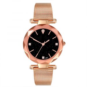 Montre A Quartz Zhoulianfa Avec Bracelet En Maille Et Cadran Ciel Etoile Pour Femme (Or Rose) - Neuf