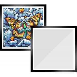 Fchhk-Lot De 2 Cadres De Peinture Diamant, 30 X 30 Cm, Cadres Photo Pour Peinture Diamant, Cadre Magnétique Noir, Pour Décoration Murale À La Maison - Neuf