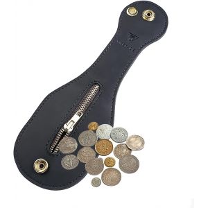 CAUC-PJ1 EDC Porte-Monnaie en Cuir pour Ceinture, Portefeuille, Petit Sac &agrave; Monnaie pour Homme, Petites Pi&egrave;ces - Noir - Neuf