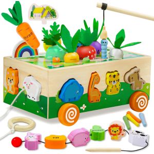 Ulteronixshop-Jouet Bebe 1 an, Jeux Montessori 1 2 3 Ans, 6 en 1 Jouet &eacute;ducatif Enfant, Jouet en Bois Jeu de Ferme pour Cadeau Fille Garcon B&eacute;b&eacute;s1 2 3 4 Ans - Neuf