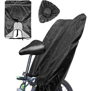 Kal-Protection Contre La Pluie Pour Siège De Vélo Pour Enfant - Oxford 420d - Protection Contre La Pluie - Imperméable - Pour Siège Enfant - Noir - Avec Bandes Réfléchissantes Pour Tous Les Sièges - Neuf