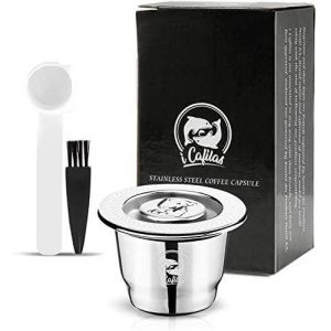 KAL-Acier Inoxydable Capsule Espresso Crema Café Rechargeable Réutilisable Pour Machine À Café Nespresso + 1 Cuillère + 1 Pinceau (Capsule) - Neuf
