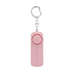 Alarme personnelle rose en ABS avec anneau de traction pour femme, alarme anti-loup, porte-clés d'autodéfense, lumière LED et alarme - Neuf