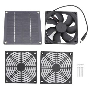 20243W Ventilateur d'extraction à énergie solaire Ventilateur portable extérieur pour serre chien poulet maison pour animaux de compagnie - Neuf