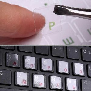 Autocollant De Clavier Russe Avec Des Caractères Noir/Bleu/Vert/Rouge/Jaune 2pcs - Neuf