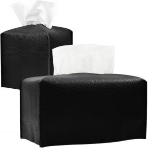 CHECARZHN--NO1-2 Pièces Mouchoirs Papier Boite,Boite A Mouchoir Carrée En Pu-Cuir,Style Simple Boîtes À Mouchoir,Pour La Maison,L'Hôtel,La Salle À Manger,La Voiture,Le Bureau Et La Salle De Bain - Neuf