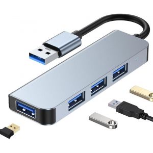 Hub Usb 3.0 2.0 Usb-C Répartiteur, Rallonge, Adaptateur Multiport Avec Usb 3.0 U2013 Élargissez Votre Ordinateur Portable, Macbook, Pc, Clé Usb Et Plus (Usb-A 3.0 X 4-U3)[Z1786] - Neuf