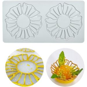 AYUHR-Moules en silicone creux en forme de feuille d'amant et de c?ur, moule à chocolat, moule en silicone 3D, moule en forme de feuille de chocolat, moule à sucre, décoration de gâteau (P_fleur_25,4 - Neuf