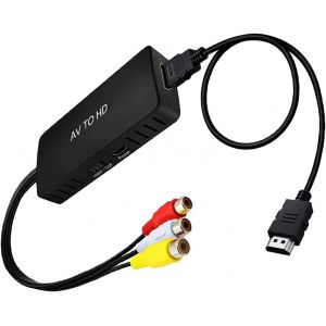 Convertisseur Rca Vers Hdmi,720p/1080p Adaptateur Av To Hdmi Vidéo Audio Convertisseur Avec Cãble Hdml Supporte Pal/Ntsc Pour Ps2 Ps3 Xb0x Snes Stb Vhs Vcr Dvd - Neuf