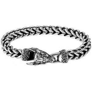 Eryi-Bracelet Dragon Viking Pour Hommes : Argent Acier Inoxydable Chaîne Gourmette Chaîne Cubaine Bracelet Avec Tête De Dragon Bracelet Homme Bracelet Punk Viking Bijoux Nordique 22,5 Cm Cadeau Pour - Neuf