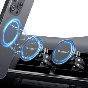 MagSafe Support Telephone Voiture, Kit de Ventouse pour Pare-Brise et de Clip pour Bouche d'A&eacute;ration pour iPhone 16 16 Plus Pro 16 Pro Max 15 14 13 12 et &eacute;tui MagSafe[Metal Anneau Inclus] - Neuf