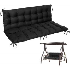 Ulteronixshop-Coussin De Banc De Jardin, Hamac Inclinable Avec Dossier, Coussin De Balancelle 2 Places, Si&egrave;ge D'arrimage, Convient Pour Une Utilisation En Int&eacute;rieur Et En Ext&eacute;rieur, 150x100 Cm (Noir) - Neuf