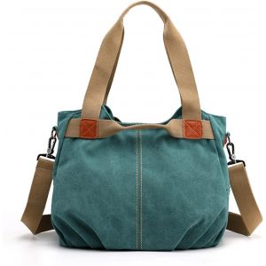 CAUC-Toile Sacoche Sac a Main Femme Sacs Cabas Port&eacute;s Epaule R&eacute;tro Sac D'&eacute;paule pour Achats F&ecirc;te &Eacute;cole Voyage Travail Crossbody Bag - Neuf