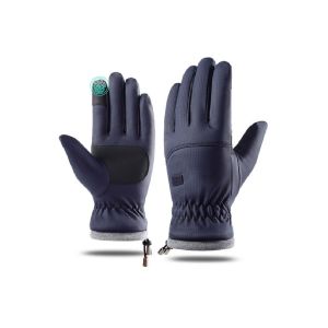 Gants Thermiques D'hiver Pour &Eacute;crans Tactiles - Coupe-Vent, D&eacute;perlants, Antid&eacute;rapants, Doubl&eacute;s Polaire - Bleus - Neuf