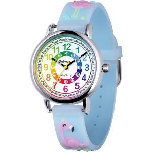Kalanka-Montre Enfant, 12 Et 24 Heures Mouvement À Quartz Montre Pour Enfants Fille Garçon, Cadeau Fille Garçon 4 5 6 7 8 Ans - Neuf