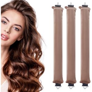KAL-Pièces Bigoudis Sans Chaleur Heatless Hair Curlers Overnight Boudin Cheveux Boucles Sans Chaleur,Boucle Sans Chaleur Cheveux Bouclés Femme For Most Hairstyles,Bricolage Outils De Coiffure(Kaki) - Neuf