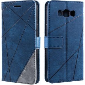 Kalanka-Coque Pour Galaxy J7 2016, Etui En Cuir Pu Portefeuille Housse Fermeture Magnétique Und Flip Pour Galaxy J7 2016, Avec Fermeture Magnétique, Bleu - Neuf