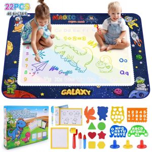 MDY-Tapis Dessin Enfant,120 * 90 Grand Tapis Magique Dessin Eau Réutilisable,Tapis de Dessin à L'eau pour Bébé avec Jeu D'outils de Peinture,Non salissant,Jouets Éducatifs pour Garçons et Filles - Neuf