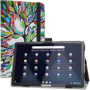 Kal-Pour Lenovo Ideapad Duet 3 Chromebook Pu Cuir Etui Et Pliable Stand Folio Coque Pour Lenovo Ideapad Duet 3 Chromebook 10.95 Pouces 2-En-1 Tablette (Modèle:11q727),Love Tree - Neuf