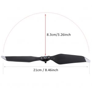 Helices a degagement rapide et silencieux, sens horaire et antihoraire, pour drone DJI Mavic Pro, 1 paire, rayures argentees - Neuf