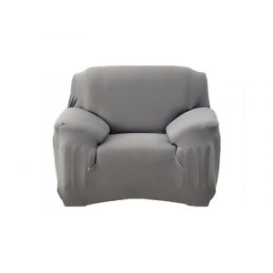 Housse De Canap&eacute; Grise Extensible Pour Canap&eacute; 1 Place, Compatible Avec Les Canap&eacute;s De 90 &Agrave; 140 Cm, Facile &Agrave; Nettoyer, Polyester R&eacute;sistant - Neuf