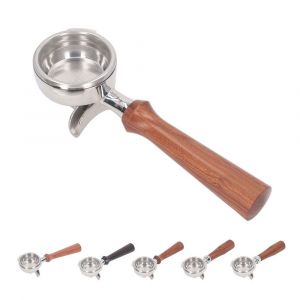 Porte-filtre &agrave; double bec verseur 58 mm pour machines &agrave; caf&eacute; Nuova en acier inoxydable-S&eacute;quoia de style E - Neuf