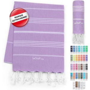 Serviette De Plage-100% Coton Bio,95 X 180 Cm,Prélavé,Absorbant,Séchage Rapide,Fouta Hammam,Serviette De Bain,Serviette De Voyage,Drap De Plage,Fouta De Sauna,Lilas (Lilac) - Neuf