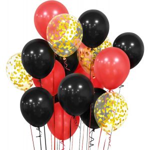 SJZG-Lot De 50 Ballons &Agrave; L'H&eacute;lium En Latex Avec Confettis Dor&eacute;s - Ballons &Agrave; L'H&eacute;lium Pour Enfants Gar&ccedil;ons - Ballons &Agrave; L'H&eacute;lium Pour F&ecirc;te D'Anniversaire, Mariage, Remise De Dipl&ocirc;me - 30,5 Cm - Neuf