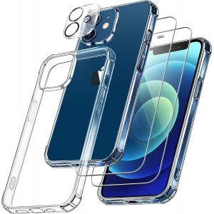 5 En 1 Coque Pour Iphone 17 Avec 2 Verre Tremp&eacute; Et 2 Cam&eacute;ra Protecteur, [Coussin D'air Int&eacute;gr&eacute;] Antichoc Antirayures Bumper Protection Housse Pour Iphone 17 6.3"", Transparent - Neuf
