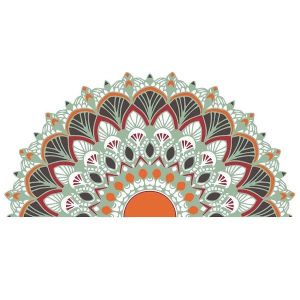 Autocollant Mural &Eacute;l&eacute;gant Demi-Mandala Pour Studios De Yoga, Salons Et Chambres &iquest; Autocollant En Pvc Durable Pour Une D&eacute;coration Sereine - Neuf