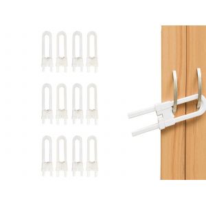 Lot de 12 verrous coulissants r&eacute;glables en forme de U pour armoire, pour une s&eacute;curit&eacute; optimale - Neuf