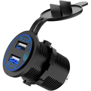 JGD-Meipire Chargeur USB, Prise USB 5V 4.2A Affichage LED Avec Interrupteur Tactile, Pour V&eacute;hicules 12V24V RV Bateau Moto SUV Camion Caravane Marine (1PCS) - Neuf