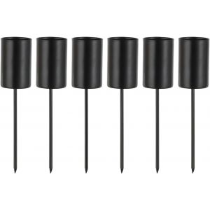 KALANKA-Lot de 6 bougeoirs à tige en métal - Couronne de l'Avent - Couronne de Noël - Bougeoirs à tige - Pour couronne de Noël - Noir - Neuf