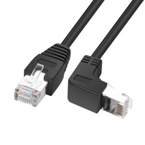 KAL-Rj45 90 Degrés Câble Ethernet Cat6 Rj45 Mâle À Angle Droit Cordon De Raccordement Réseau Choisissez Parmi Plusieurs Longueurs D'Angle (Angle Ascendant, 1M/3,2Ft) - Neuf