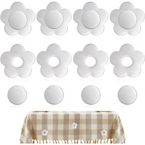 ChenQuanSarl-8 Pièces Poids Pour Nappe De Table Exterieur Magnétique Poids De Nappe En Acier Inoxydable Attache Nappe De Table Pour Exterieur, Pique Nique Fête Jardin Intérieur (Fleur) - Neuf