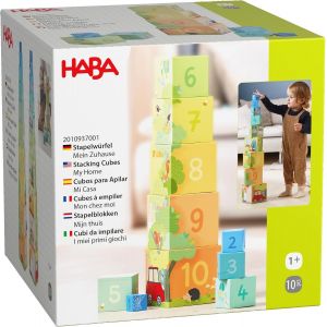 ChenQuanSarl-Cubes &Agrave; Empiler Ma Maison &iquest; Set De 10 Pi&egrave;ces En Carton Robuste &iquest; Favor La Motricit&eacute; Et La Compr&eacute;hension Des Chiffres &iquest; D&egrave;s 12 Mois &iquest; Empilable Pour Un Gain De Place &iquest; 2010937001 - Neuf