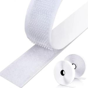 Scratch Autocollant Double Face 8M, Bande Scratch Adhésif Bande Agrippantes Adhésives Autocollant pour Tentures Murales Les Tapis 20mm (Blanc) - Neuf
