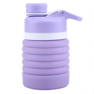 Hjlian Bouteille D'eau Pliable En Silicone, Gobelets Portables Pour Le Sport, Les Excursions, La Course A Pied Et Le Camping (Violet Clair) - Neuf