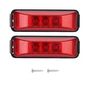 Lot de 2 feux de signalisation lateraux de camion a LED haute luminosite 12 V, coque en ABS avec PC, 3 perles F3, 1,2 W (rouge) - Neuf