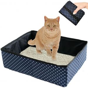 Cmws-Bac À Litière Pour Chat Pliable, Portable, Bleu, Taille Moyenne, Pour Propriétaires De Chats, Voyageurs, Propriétaires D'animaux De Compagnie, Unisex, Toutes Les Âges - Neuf